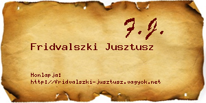 Fridvalszki Jusztusz névjegykártya